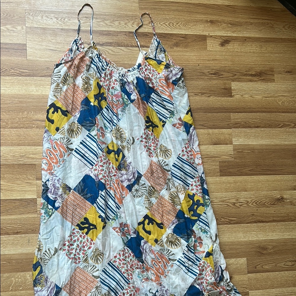 Anthropologie Colorful Patchwork Maxi Dress